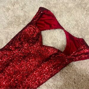 Satin lined sequin shoulder pads vintage GUESS mini dress